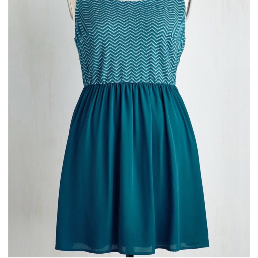 ModCloth Teal Chevron Dress! Perfect for Fall!